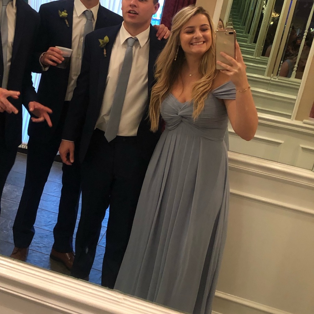 Dusty Blue Azazie dress